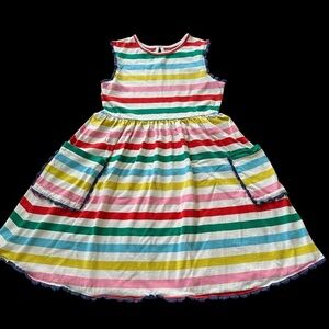 Mini Boden 11-12 years Striped Sleeveless Cotton knit dress Back To school
